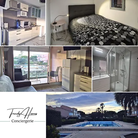 Apartment T2 Lumineux Tout Equipe Avec Piscine, Parking Prive Et Plage A 300M